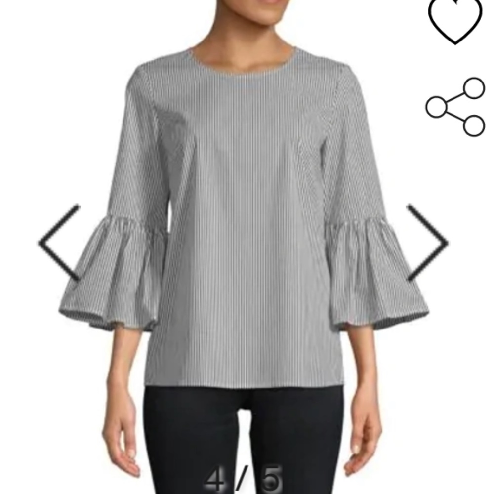 m8uaz685 Calvin Klein Black White Bell Sleeve